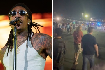 Chaos at Wiz Khalifa concert sparked by 'shooting' as crowd RUNS from venue
