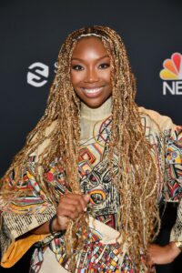 HOLLYWOOD, CALIFORNIA - OCTOBER 14: In this image released on October 14, Brandy poses backstage at the 2020 Billboard Music Awards, broadcast on October 14, 2020 at the Dolby Theatre in Los Angeles, CA.  (Photo by Amy Sussman/BBMA2020/Getty Images for dcp )