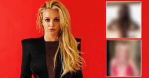 Britney Spears Strips Completely With Only A Towel Providing Some Modesty Before Strutting In An Itty-Bitty Red Bikini