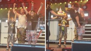 Gavin Rossdale Brings Kids Zuma and Apollo On Stage During Show