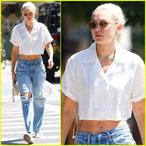 Gigi Hadid Wears Crop Top & Jeans During Day Out in NYC
