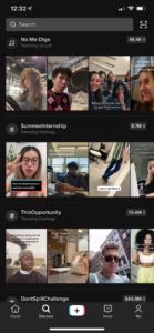 TikTok’s Discover page lets you search on hashtags.