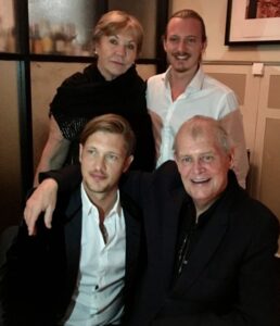 Jill, James, Rob and John Farnham, pictured here in 2018