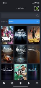 Thumbnails of some games in a Steam library on the new mobile app.