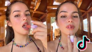 What is the Addison Rae lip gloss trend on TikTok?
