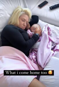 Long Island Medium Theresa Caputo places her sharp nails near her six-month-old granddaughter’s eye