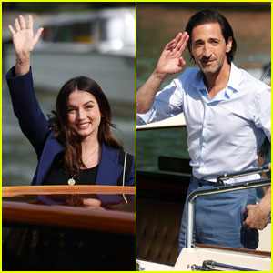'Blonde' Co-Stars Ana de Armas & Adrien Brody Greet Fans As They Arrive at Venice Film Festival 2022