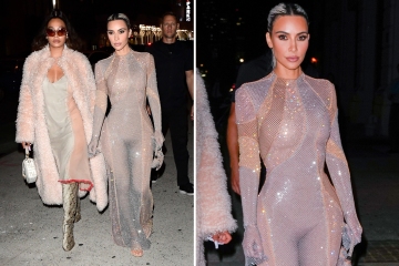 Kim Kardashian shows her underwear in sheer dress at New York fashion week