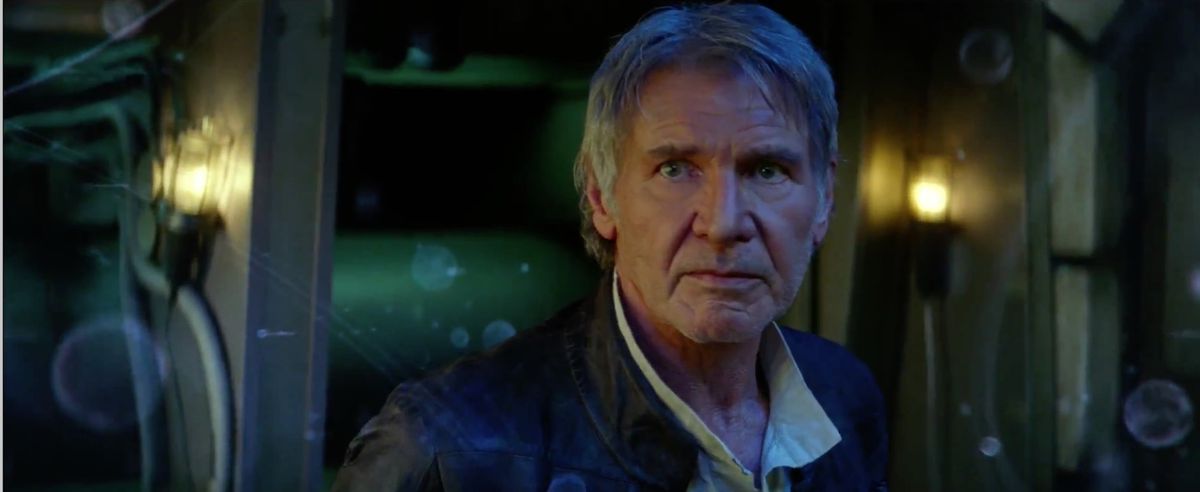 old han solo in Star Wars: The Force Awakens