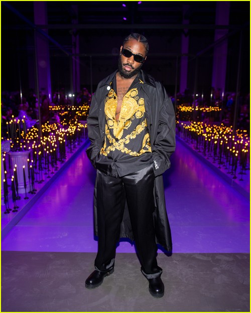 Brent Faiyaz at the Versace Milan show