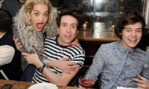 Harry Styles (right) in 2013, with Rita Ora and Nick Grimshaw.