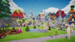 Disney Dreamlight Valley - Disney and Pixar characters hang out in a beautiful and verdant valley village