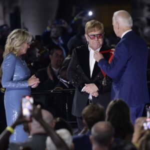 Elton John awarded medal by President Biden following White House gig - Music News