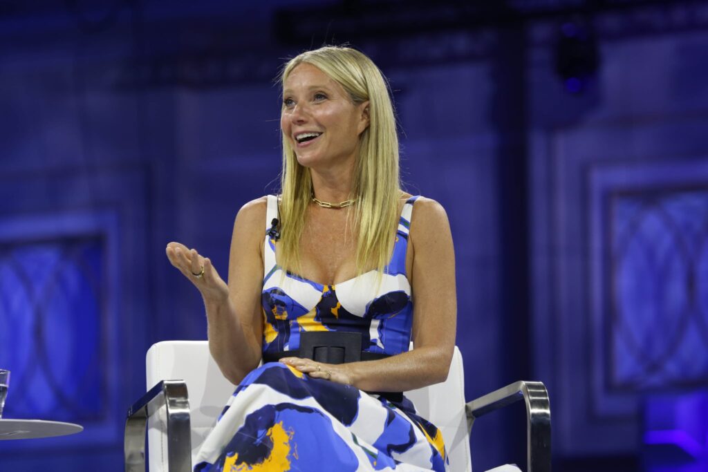 NATIONAL HARBOR, MD - JULY 19: Gwyneth Paltrow participates in panel at the 2022 Goldman Sachs 10,000 Small Businesses Summit at Gaylord National Resort & Convention Center on July 19, 2022 in National Harbor, Maryland. (Photo by Brian Stukes/Getty Images)