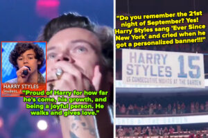 Harry Styles Fans Are Sharing Wholesome Reactions To Him Receiving A Banner For 15 Sold Out Shows At Madison Square Garden