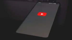 YouTube logo on a phone