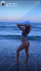 Jen Selter suns her buns by the ocean