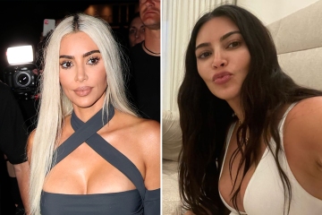 Kim Kardashian shows off her makeup-free skin in unedited photos from bed