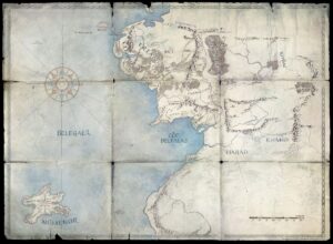 A map of Middle-earth in the Second Age for the Rings of Power on Amazon