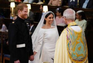 Prince Harry and Meghan Markle wed at St George's Chapel at Windsor Castle on May 19, 2018, in Windsor, England.