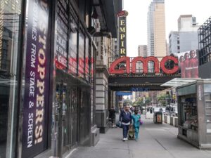View of AMC movie theater in Times Square whose parent...