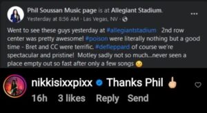 PHIL SOUSSAN Apologizes To NIKKI SIXX For Disparaging Comment About MÖTLEY CRÜE's Performance During 'The Stadium Tour'
