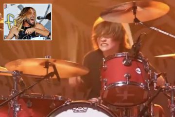 Emotional moment Taylor Hawkins' son, 16, replaces dad at Foo Fighters tribute gig