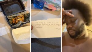 TikToker shocked as delivery driver leaves note after eating his food