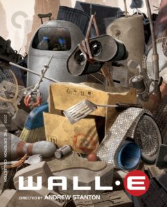 Cover of the Criterion collection WALL-E blu-ray, which shows a pile of trash arranged to look like the movie’s main character, a robot that picks up trash.