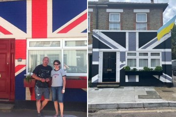 We painted our house with a Union Jack and now turned it black for the Queen