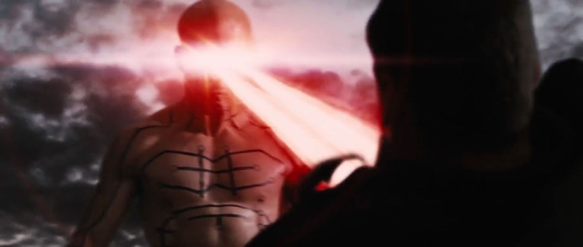 Deadpool fires his laser eyes in X-Men Origins: Wolverine.
