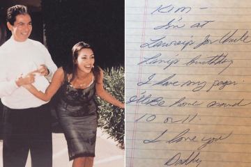 Kim shares never-before-seen note from dad Robert 19 years after his death