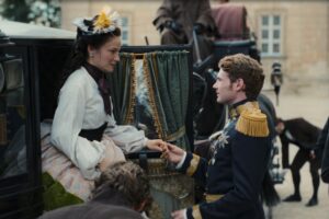 Devrim Lingnau plays Empress Elisabeth and Philip Froissant plays Emperor Franz Joseph in Netflix's The Empress