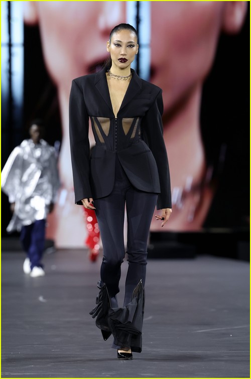 Soo Joo Park on the runway for the L'Oreal Paris show