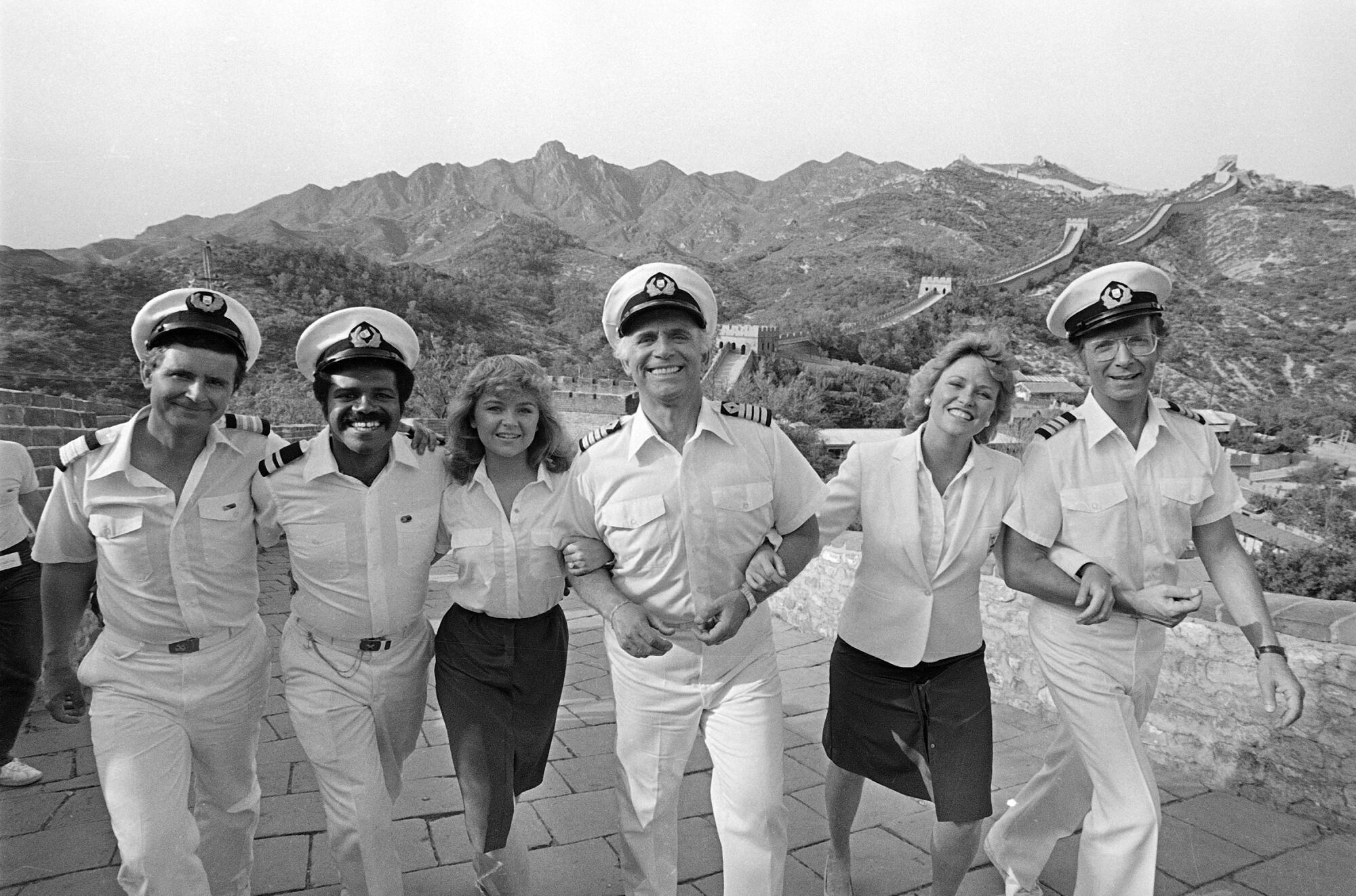 The cast of "The Love Boat" at the Great Wall of China