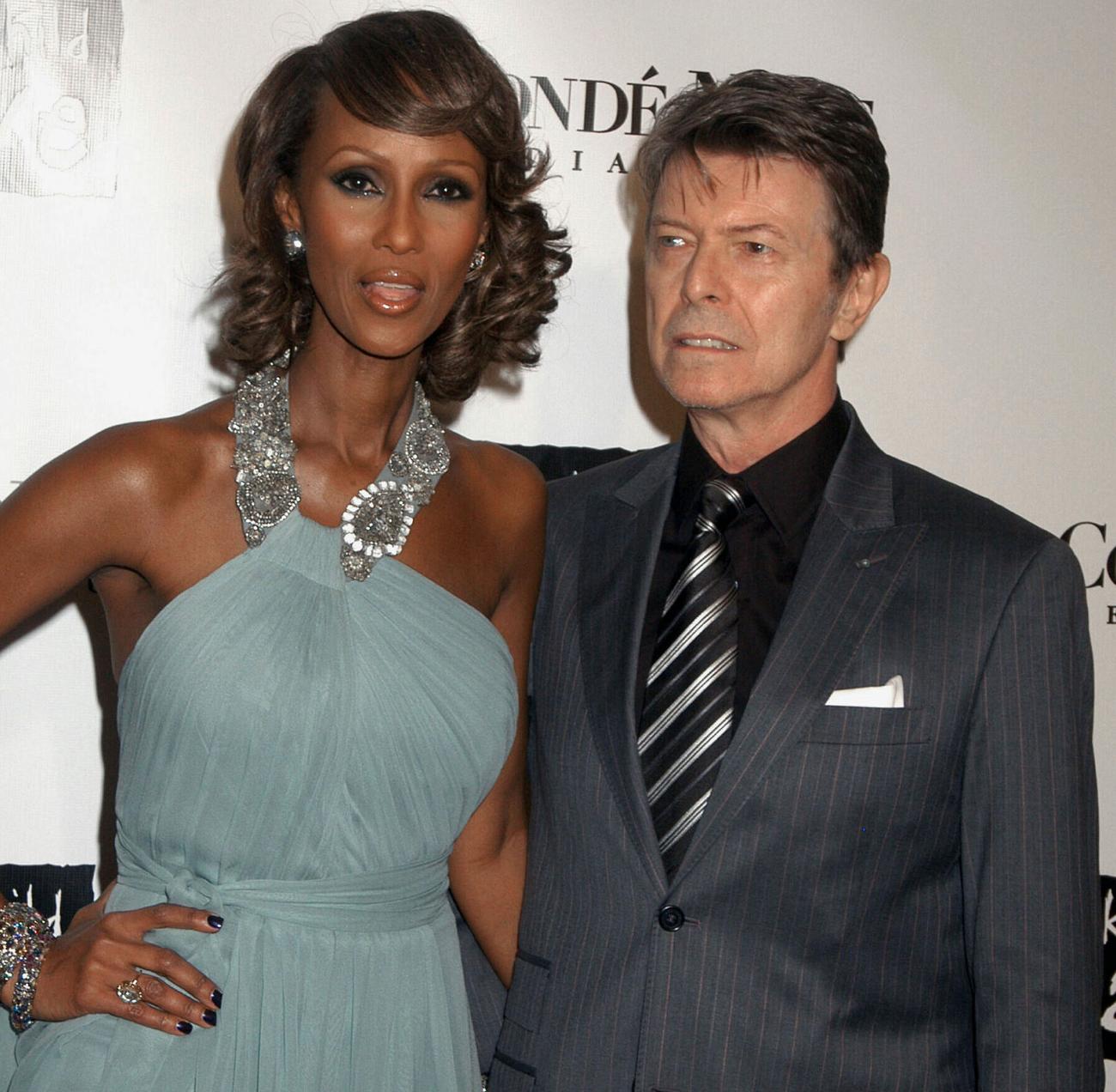 IMAN AND DAVID BOWIE AT THE FOURTH ANNUAL BLACK BALL CONCERT FOR KEEP A CHILD ALIVE, HELD AT HAMMERSTEIN BALLROOM, NEW YORK. 25 OCTOBER 2007.