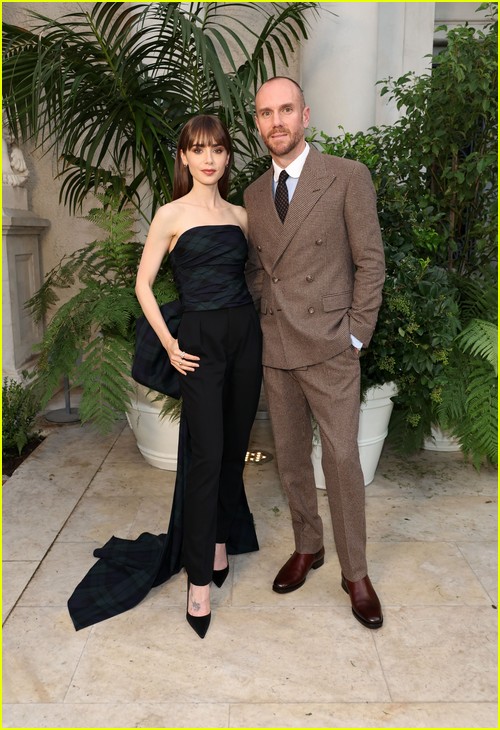 Lily Collins, Charlie McDowell at the Ralph Lauren Fashion Show in Los Angeles