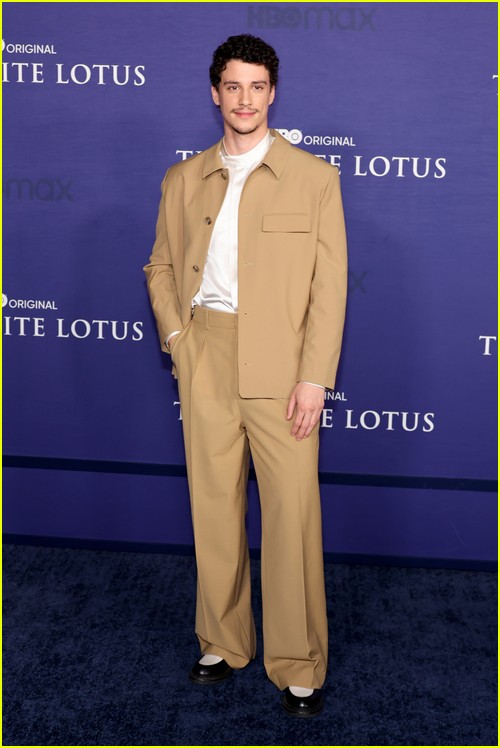 Adam DiMarco as Albie Di Grasso at The White Lotus season two premiere