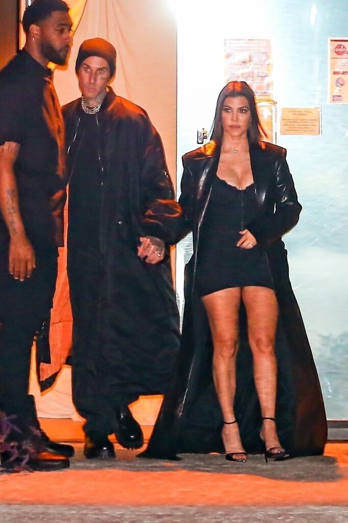 Kourtney Kardashian and Travis Barker attended Kim Kardashian's birthday day