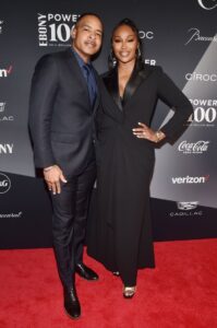 Mike Hill and Cynthia Bailey at the 2021 Ebony Power 100 Presented By Verizon at on October 23, 2021, in Beverly Hills, California.