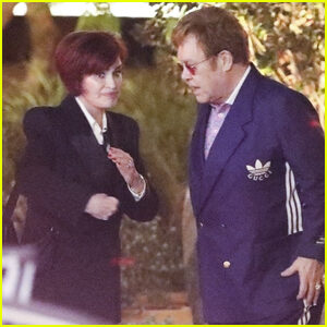 Elton John & Sharon Osbourne Meet Up for Dinner in West Hollywood