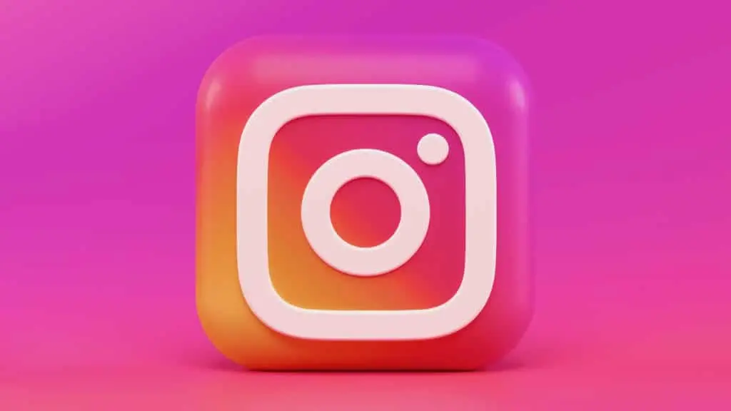 Instagram logo on pink background