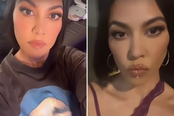 Kourtney Kardashian shows off new face piercing in shocking video