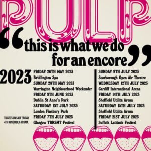 The poster announcing Pulp’s 2023 tour.