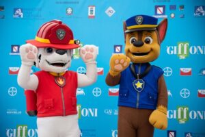 Two characters from the childrens’ animated series “Paw Patrol” that Gellar would not want tattooed on her kids’ faces.