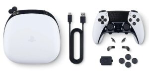 An image of everything included with the DualSense Edge purchase.