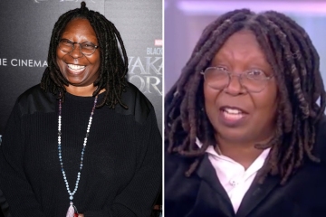 The View's Whoopi Goldberg flashes rare smile at ritzy Hollywood premiere