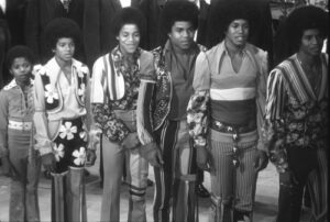 Randy Jackson, Michael Jackson, Marlon Jackson, Tito Jackson, Jermaine Jackson, and Jackie Jackson at the 1972 Royal Variety Performance in London