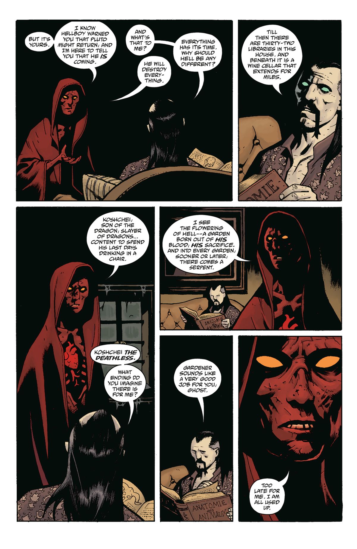 Koshchei and a “ghost” discuss Pluto’s inevitable return in Koshchei in Hell #1 (2022).