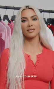Kim Kardashian has shown off her teeny tiny waist yet again whilst promoting her latest Skims collection